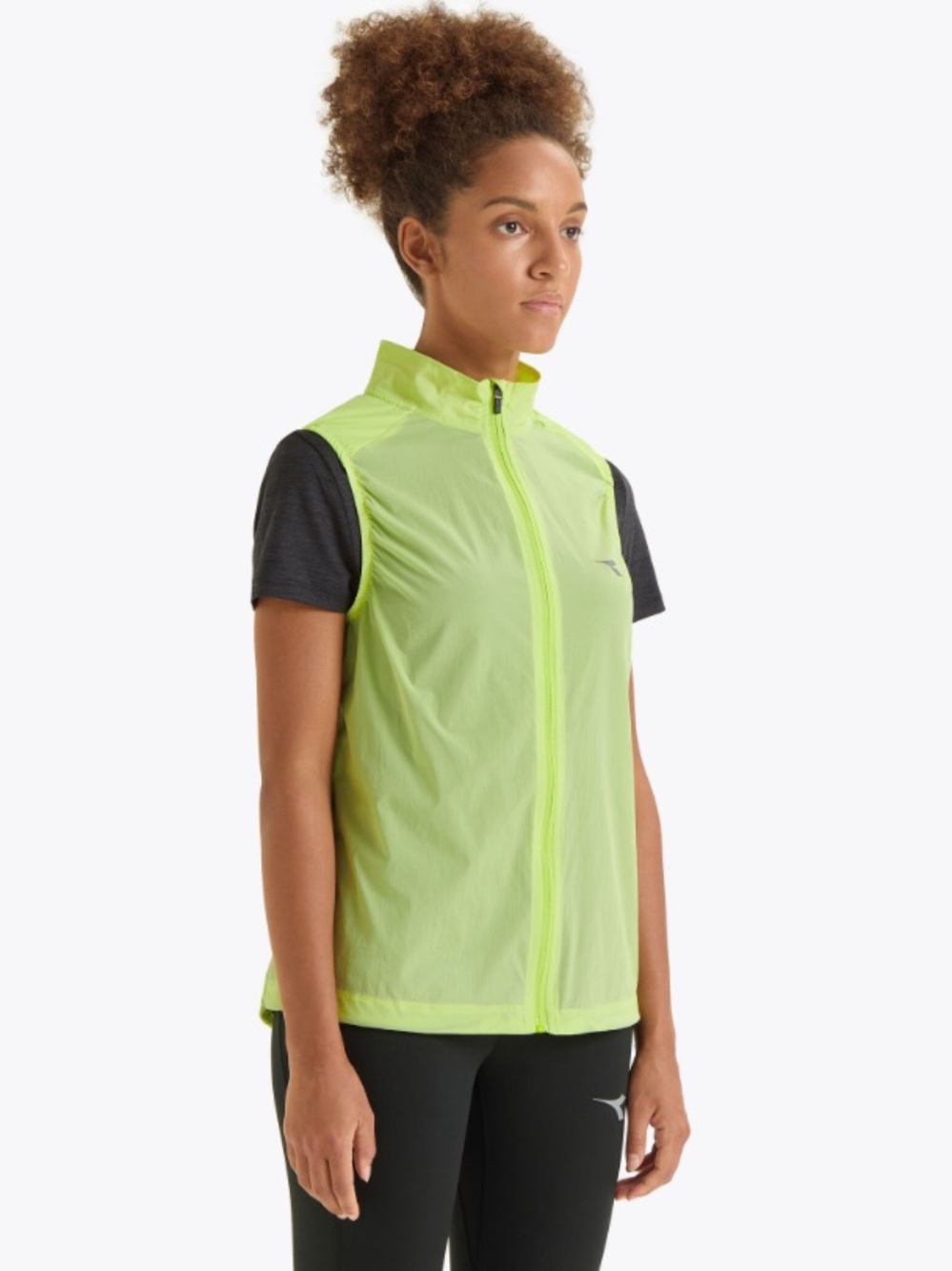 Nike Bright Neon Yellow Lime Volt Women’s Sleeveless Zip Golf Vest size Smal